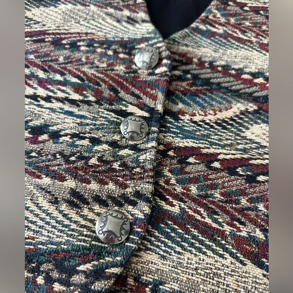 True Grit Men Vintage Aztec Cotton Tapestry Vest Size 3 USA Made - Picture 2 of 7